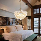 Modern Cloud Bubble Chandelier Hand-Blown Clear Ribbed Glass Globe Pendant Light Talia Cluster Hanging Lamp