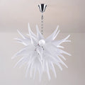 Artisan Hand-Blown White Stinger Glass Chandelier Modern Sculptural Pendant Light Fixture