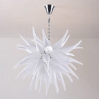 Artisan Hand-Blown White Stinger Glass Chandelier Modern Sculptural Pendant Light Fixture