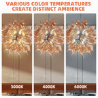 Modern Amber Sputnik Blown Glass Chandelier Starburst Pendant Light with Handcrafted Glass Petals