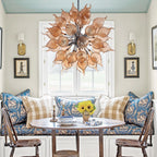 Modern Amber Sputnik Blown Glass Chandelier Starburst Pendant Light with Handcrafted Glass Petals