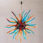 Modern Hand Blown Glass Starburst Chandelier Colored Sputnik Stinger Glass Art Pendant Lamp