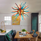 Modern Hand Blown Glass Starburst Chandelier Colored Sputnik Stinger Glass Art Pendant Lamp