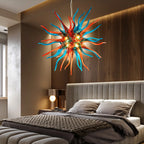 Modern Hand Blown Glass Starburst Chandelier Colored Sputnik Stinger Glass Art Pendant Lamp