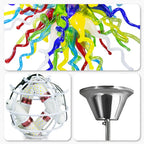 Radiant Rainbow Hand-Blown Glass Sculpture Chandelier Colorful Tentacle Glass Art Pendant Light for Modern Interiors
