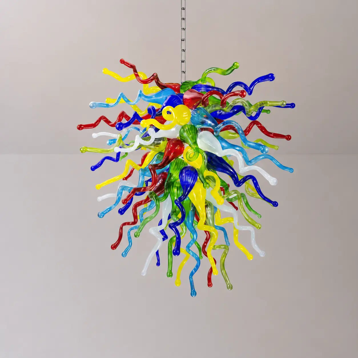 Radiant Rainbow Hand-Blown Glass Sculpture Chandelier Colorful Tentacle Glass Art Pendant Light for Modern Interiors