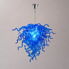 Blue Blown Glass Glaze Artwork Chandelier Modern Luxury Sculptural Pendant Light for Home Interiors