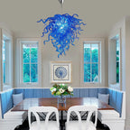Blue Blown Glass Glaze Artwork Chandelier Modern Luxury Sculptural Pendant Light for Home Interiors