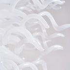 White Hand-Blown Glass Chandelier Modern Sculptural Art Pendant Light for Living Room Dining Foyer Staircase