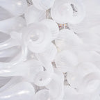 White Hand-Blown Glass Chandelier Modern Sculptural Art Pendant Light for Living Room Dining Foyer Staircase