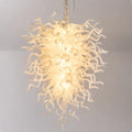 White Hand-Blown Glass Chandelier Modern Sculptural Art Pendant Light for Living Room Dining Foyer Staircase