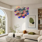 Laser Rainbow Bubble Cluster Glass Chandelier Iridescent Modern Pendant Light with Artistic Glass Globes