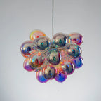 Laser Rainbow Bubble Cluster Glass Chandelier Iridescent Modern Pendant Light with Artistic Glass Globes