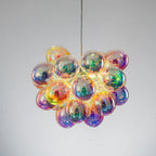 Laser Rainbow Bubble Cluster Glass Chandelier Iridescent Modern Pendant Light with Artistic Glass Globes