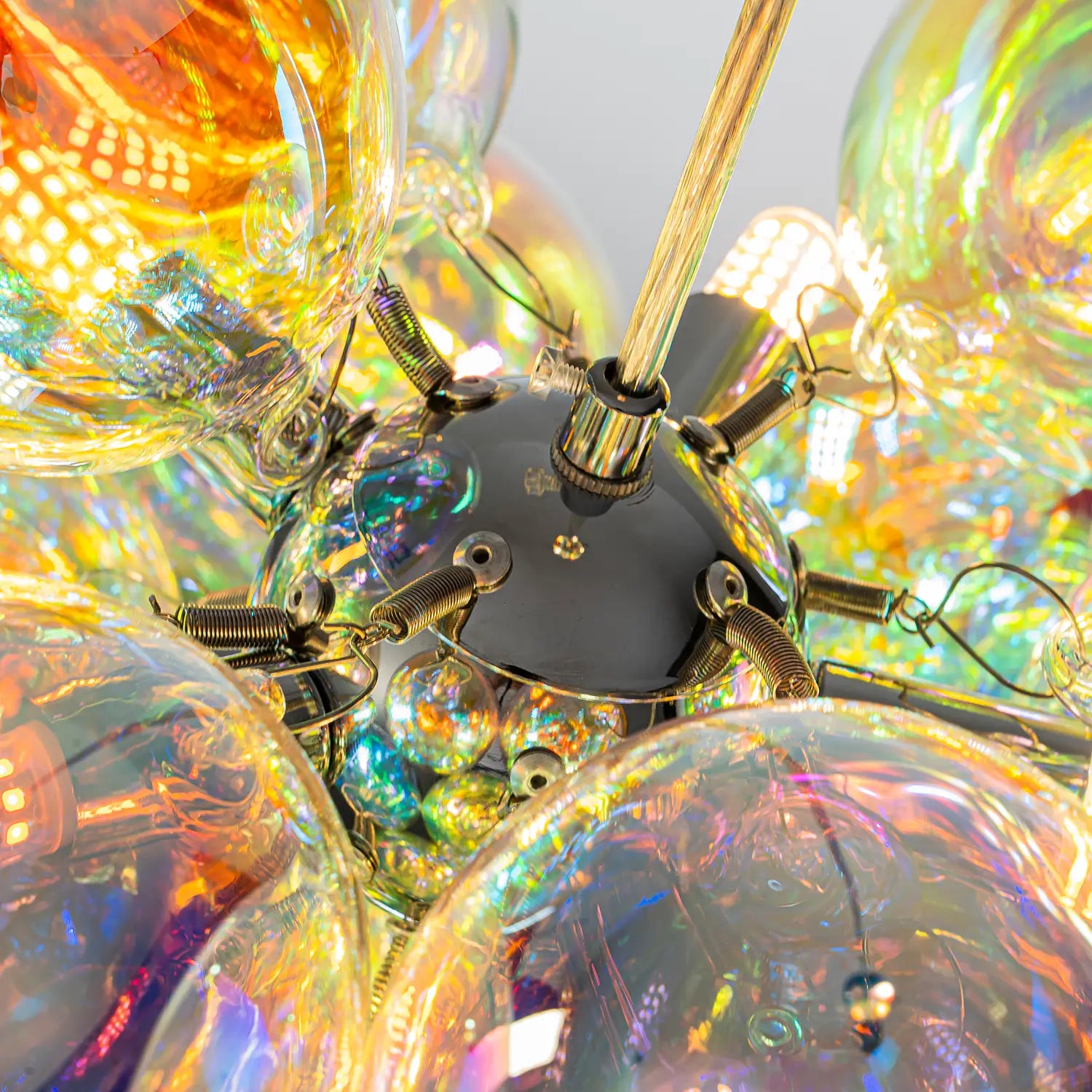 Laser Rainbow Bubble Cluster Glass Chandelier Iridescent Modern Pendant Light with Artistic Glass Globes