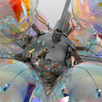 Laser Rainbow Bubble Cluster Glass Chandelier Iridescent Modern Pendant Light with Artistic Glass Globes