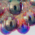 Laser Rainbow Bubble Cluster Glass Chandelier Iridescent Modern Pendant Light with Artistic Glass Globes