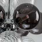 Modern Blown Glass Bubble Chandelier Cluster Bubble Pendant Light with Clear and Smoke Gray 12-Globe Shades