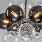 Modern Blown Glass Bubble Chandelier Cluster Bubble Pendant Light with Clear and Smoke Gray 12-Globe Shades