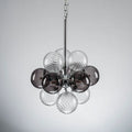 Modern Blown Glass Bubble Chandelier Cluster Bubble Pendant Light with Clear and Smoke Gray 12-Globe Shades