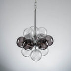 Modern Blown Glass Bubble Chandelier Cluster Bubble Pendant Light with Clear and Smoke Gray 12-Globe Shades