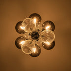 Modern Blown Glass Bubble Chandelier Cluster Bubble Pendant Light with Clear and Smoke Gray 12-Globe Shades