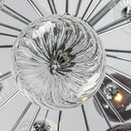Modern 37 Handcrafted Glass Globes Chandelier Cluster Bubble Pendant Lamp with Clear and Smoke Gray Globe Shades