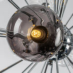 Modern 37 Handcrafted Glass Globes Chandelier Cluster Bubble Pendant Lamp with Clear and Smoke Gray Globe Shades