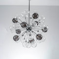 Modern 37 Handcrafted Glass Globes Chandelier Cluster Bubble Pendant Lamp with Clear and Smoke Gray Globe Shades