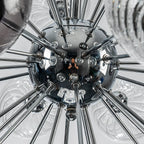Modern 37 Handcrafted Glass Globes Chandelier Cluster Bubble Pendant Lamp with Clear and Smoke Gray Globe Shades