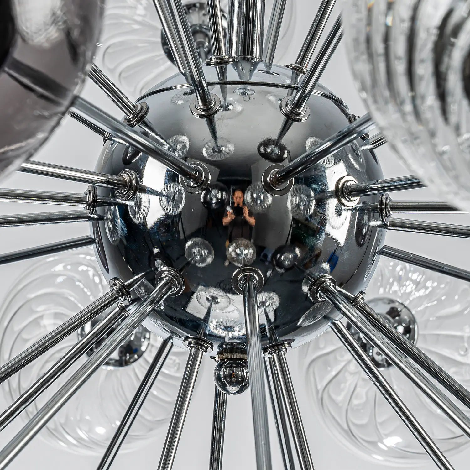 Modern 37 Handcrafted Glass Globes Chandelier Cluster Bubble Pendant Lamp with Clear and Smoke Gray Globe Shades