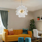 Transparent Ribbed Blown Glass Bubble Chandelier Artistic Cluster Pendant Hanging Light