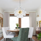 Transparent Ribbed Blown Glass Bubble Chandelier Artistic Cluster Pendant Hanging Light