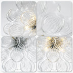 Transparent Ribbed Blown Glass Bubble Chandelier Artistic Cluster Pendant Hanging Light
