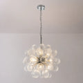 Transparent Ribbed Blown Glass Bubble Chandelier Artistic Cluster Pendant Hanging Light