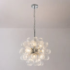 Transparent Ribbed Blown Glass Bubble Chandelier Artistic Cluster Pendant Hanging Light