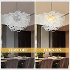 Modern Luxury Clear Blown Glass Lasso Style Chandelier Art Sculptural Pendant Light