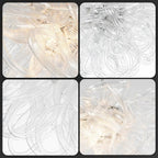 Modern Luxury Clear Blown Glass Lasso Style Chandelier Art Sculptural Pendant Light
