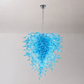 Artisan Light Blue Hand-Blown Glass Art Chandelier Contemporary Sculptural Pendant Light Fixture