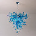 Sapphire Blue and Clear Hand-Blown Glass Art Chandelier Modern Artistic Spiral Sculpture Glass Pendant Light