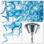 Sapphire Blue and Clear Hand-Blown Glass Art Chandelier Modern Artistic Spiral Sculpture Glass Pendant Light