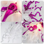 Modern Purple and White Hand Blown Glass Art Chandelier Hotels Entryways Organic Glass Installation Pendant Light