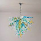 Elegant Murano Style Hand-Blown Glass Chandelier Chihuly-Style Colorful Tentacle Art Pendant Light