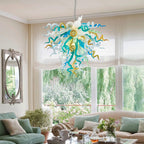Elegant Murano Style Hand-Blown Glass Chandelier Chihuly-Style Colorful Tentacle Art Pendant Light