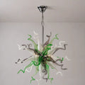 Sputnik Blown Glass Sculpture Chandelier Luxury Art Glass Pendant Light Green & White & Gray Hanging Lamp