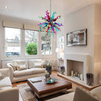 Modern Colored Sputnik Starburst Hand-Blown Glass Chandelier Artistic Radial Design Pendant Light