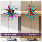 Modern Colored Sputnik Starburst Hand-Blown Glass Chandelier Artistic Radial Design Pendant Light