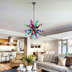 Modern Colored Sputnik Starburst Hand-Blown Glass Chandelier Artistic Radial Design Pendant Light