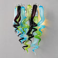 Modern Blown Glass Wall Sconce Light Blue Green Black Artistic Bedside Lamp Spiral-Shaped Glass Corridor Wall Light