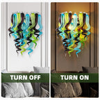 Modern Blown Glass Wall Sconce Light Blue Green Black Artistic Bedside Lamp Spiral-Shaped Glass Corridor Wall Light